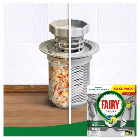 Fairy Platinum All In One Kapsułki do zmywarki cytrynowe tabletki 96 sztuk