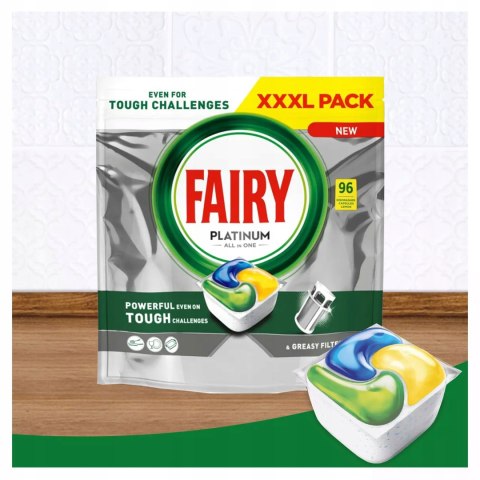 Fairy Platinum All In One Kapsułki do zmywarki cytrynowe tabletki 96 sztuk