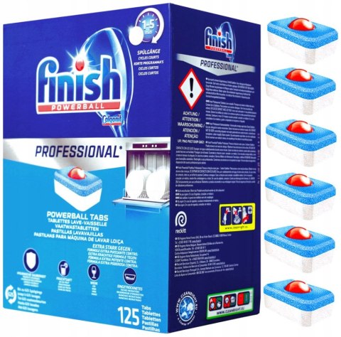 Finish Quantum Powerball 125 Kapsułek All in One Tabletki do Zmywarki DE