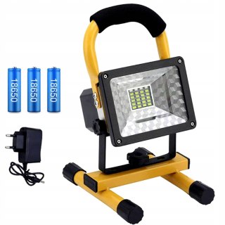 HALOGEN PRZENOŚNY LAMPA ROBOCZA MOCNY NAŚWIETLACZ BUDOWLANY AKUMULATOR 30W