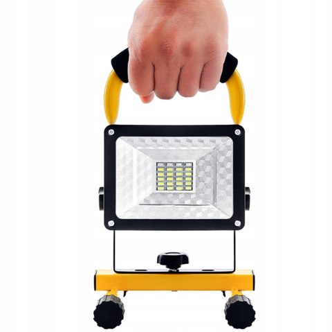 HALOGEN PRZENOŚNY LAMPA ROBOCZA MOCNY NAŚWIETLACZ BUDOWLANY AKUMULATOR 30W