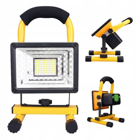 HALOGEN PRZENOŚNY LAMPA ROBOCZA MOCNY NAŚWIETLACZ BUDOWLANY AKUMULATOR 30W