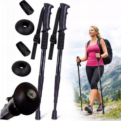 KIJE NORDIC WALKING KIJKI SKŁADANE DO CHODZENIA GÓRY TELESKOPOWE lekkie 2x