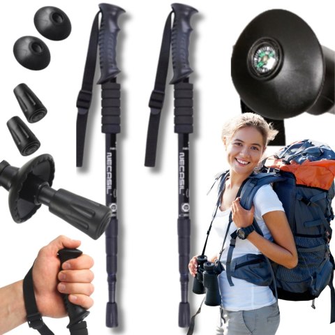 KIJE NORDIC WALKING KIJKI SKŁADANE DO CHODZENIA GÓRY TELESKOPOWE lekkie 2x