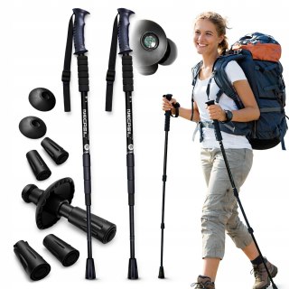 KIJKI KIJE NORDIC WALKING SKŁADANE DO CHODZENIA GÓRY TELESKOPOWE lekkie 2x