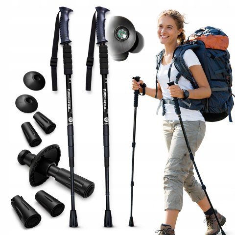 KIJKI KIJE NORDIC WALKING SKŁADANE DO CHODZENIA GÓRY TELESKOPOWE lekkie 2x