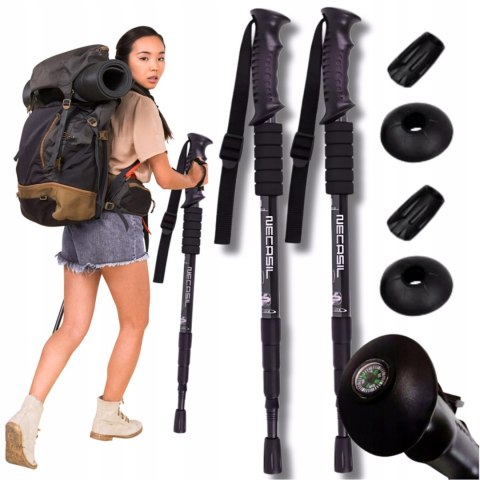 KIJKI KIJE NORDIC WALKING SKŁADANE DO CHODZENIA GÓRY TELESKOPOWE lekkie 2x