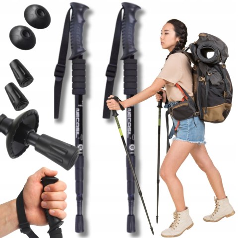 KIJKI KIJE NORDIC WALKING SKŁADANE DO CHODZENIA GÓRY TELESKOPOWE lekkie 2x