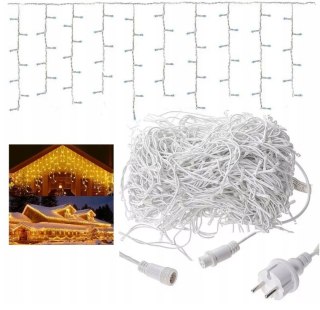 KURTYNA ŚWIETLNA SOPLE LAMPKI CHOINKOWE GIRLANDA 500 LED FLASH BIAŁE IP44