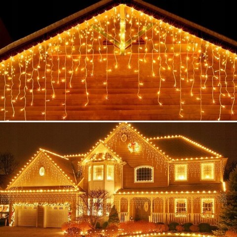 KURTYNA ŚWIETLNA SOPLE LAMPKI CHOINKOWE GIRLANDA 500 LED FLASH BIAŁE IP44