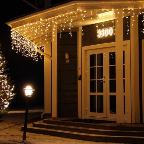 KURTYNA ŚWIETLNA SOPLE LAMPKI CHOINKOWE GIRLANDA 500 LED FLASH BIAŁE IP44