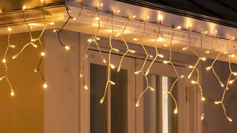 KURTYNA ŚWIETLNA SOPLE LAMPKI CHOINKOWE GIRLANDA 500 LED FLASH BIAŁE IP44