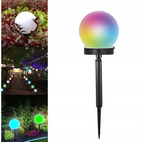LAMPA SOLARNA KULA RGB OGRODOWA LED 4 SZT WBIJANA KOLOROWA TARAS OGRÓD