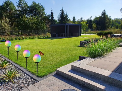 LAMPA SOLARNA KULA RGB OGRODOWA LED 4 SZT WBIJANA KOLOROWA TARAS OGRÓD