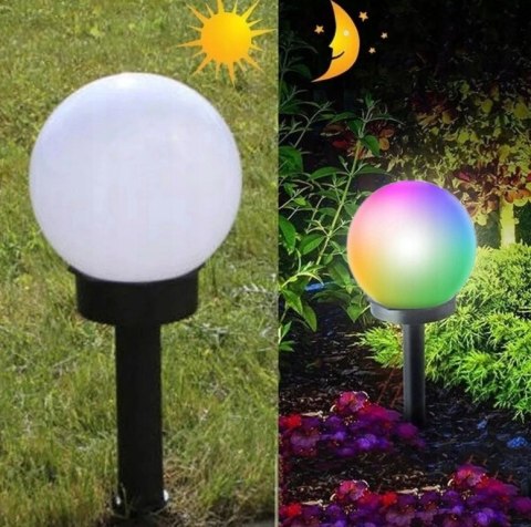 LAMPA SOLARNA KULA RGB OGRODOWA LED 4 SZT WBIJANA KOLOROWA TARAS OGRÓD