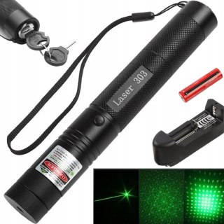 LASER WSKAŹNIK LASEROWY ZIELONY PUNKTOWY MOCNY AKUMLATOR ŁADOWARKA POINTER
