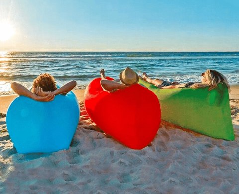 LAZY BAG SOFA NADMUCHIWANA DMUCHANA ROZKŁADANA NA PLAŻE FOTEL MATERAC LEŻAK