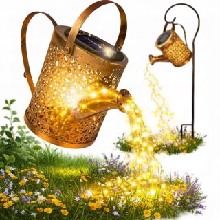 Lampa solarna konewka LED ogrodowa wisząca efekt deszczu z czujnuikiem XXL