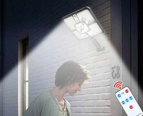 MOCNA LAMPA SOLARNA LED Z CZUJNIKIEM RUCHU ZMIERZCHU OGRODOWA SMD PILOT