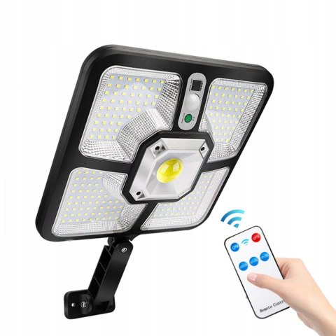 MOCNA LAMPA SOLARNA LED Z CZUJNIKIEM RUCHU ZMIERZCHU OGRODOWA SMD PILOT