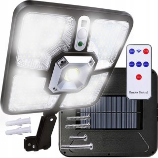 MOCNA LAMPA SOLARNA LED Z CZUJNIKIEM RUCHU ZMIERZCHU OGRODOWA SMD PILOT