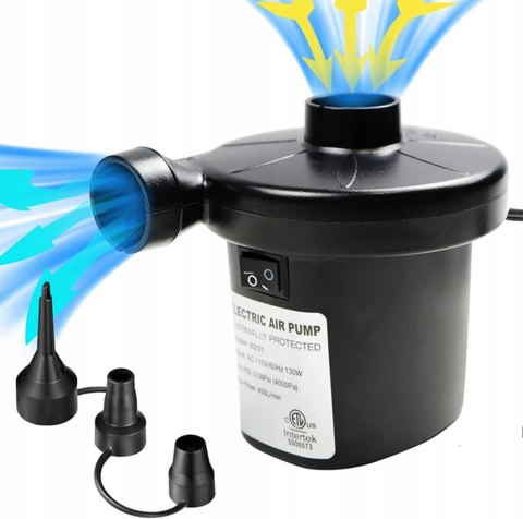 POMPKA ELEKTRYCZNA DO MATERACA BASENU ODSYSACZ POWIETRZA MOCNA 2w1 12V 230V