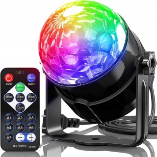 PROJEKTOR DYSKOTEKOWY KULA lustrzana DYSKOTEKOWA RGB reflektor LASER PILOT