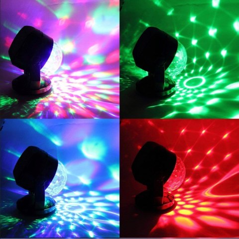 PROJEKTOR DYSKOTEKOWY KULA lustrzana DYSKOTEKOWA RGB reflektor LASER PILOT