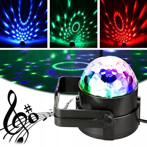 PROJEKTOR DYSKOTEKOWY KULA lustrzana DYSKOTEKOWA RGB reflektor LASER PILOT