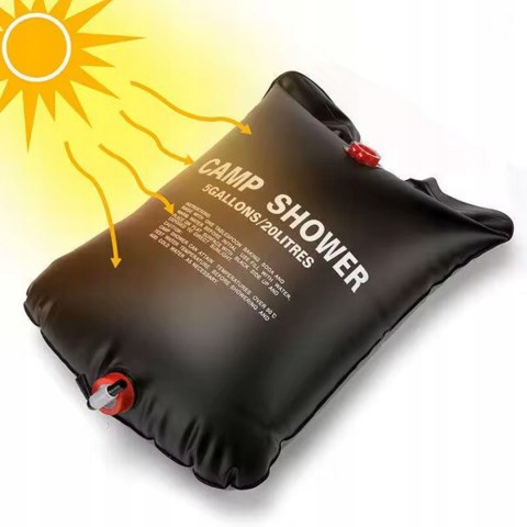PRYSZNIC SOLARNY TURYSTYCZNY KEMPINGOWY POLOWY PRZENOŚNY OGRODOWY 20L