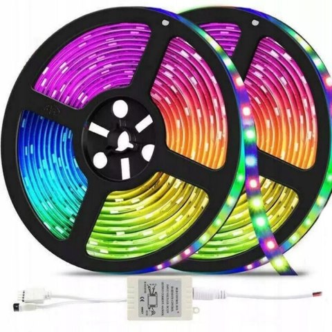 TAŚMA LED RGB COB KOLOROWA BIAŁA WODOODPORNA SAMOPRZYLEPNA 5M LEDY 5050