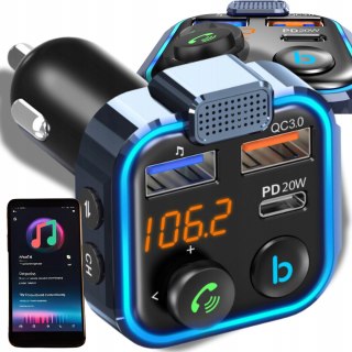 TRANSMITER FM BLUETOOTH MP3 BT AUDIO ŁADOWARKA SAMOCHODOWA 3X USB QC 3.0