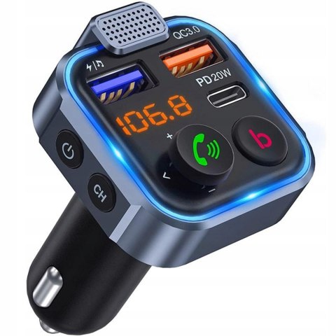 TRANSMITER FM BLUETOOTH MP3 BT AUDIO ŁADOWARKA SAMOCHODOWA 3X USB QC 3.0