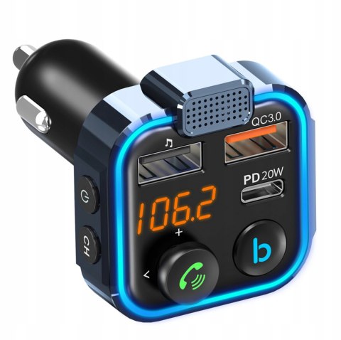 TRANSMITER FM BLUETOOTH MP3 BT AUDIO ŁADOWARKA SAMOCHODOWA 3X USB QC 3.0