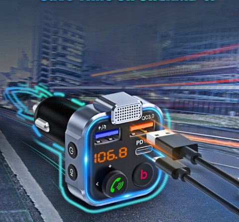TRANSMITER FM BLUETOOTH MP3 BT AUDIO ŁADOWARKA SAMOCHODOWA 3X USB QC 3.0