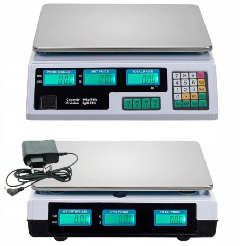 Waga sklepowa 40kg LCD dokładna elektroniczna magazynowa akumulator