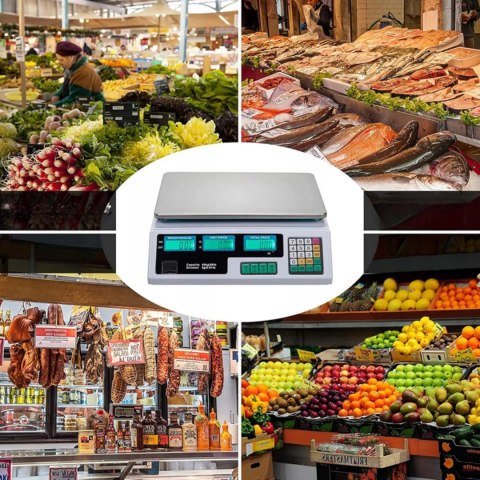 Waga sklepowa 40kg LCD dokładna elektroniczna magazynowa akumulator