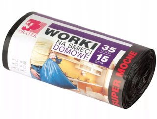 Worki na śmieci MOCNE uniwersalne Bratek 35l 15 szt.