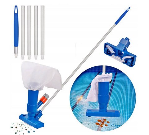 ZESTAW BASENOWY ODKURZACZ CZYSZCZENIA DNA DO BASENU BESTWAY INTEX + KIJ 4W1