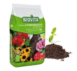 Ziemia uniwersalna Biovita do kwiatów DOMOWYCH ZIELONYCH ROŚLIN 5L