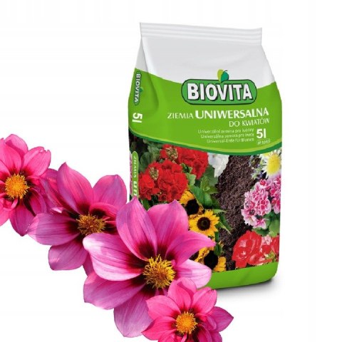 Ziemia uniwersalna Biovita do kwiatów DOMOWYCH ZIELONYCH ROŚLIN 5L