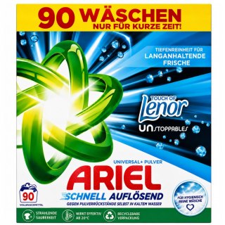 Ariel Universal + Lenor Proszek Do Prania BIAŁEGO 5kg 90 Prań Niemiecki