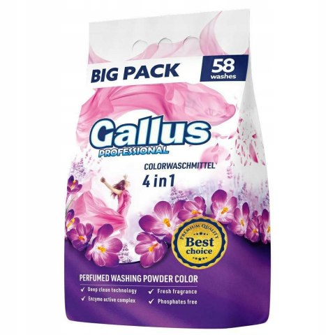 GALLUS Professional Proszek 58 Prań 3,2kg 4in1 Color Folia
