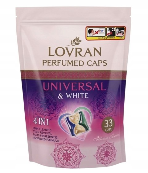 LOVRAN kapsułki do prania 33 szt Universal & White 4in1