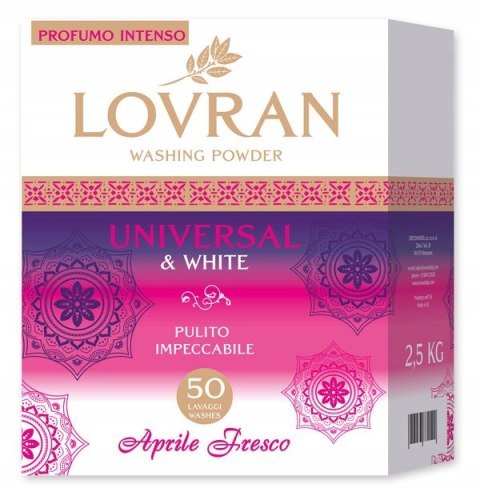 Lovran proszek do prania uniwersalnego i białego Aprile & Fresco 2,5 kg