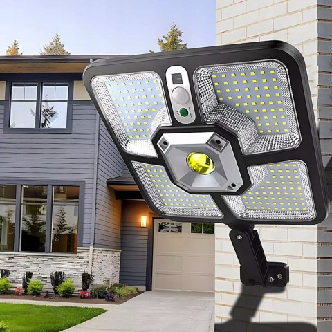 MOCNA LAMPA SOLARNA LED Z CZUJNIKIEM RUCHU ZMIERZCHU OGRODOWA SMD PILOT
