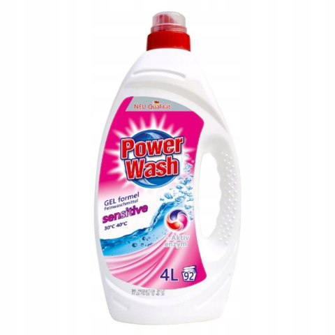 POWER WASH Żel 92 Prań 4L Sensitive (4)