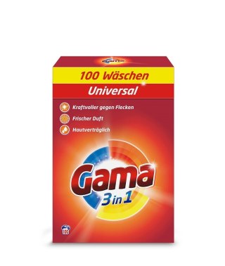 Proszek do prania GAMA skuteczny 3in1 uniwersalny 100 prań 6 kg