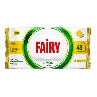 FAIRY Chusteczki nawilżane 100szt Uniwersalne Lemon