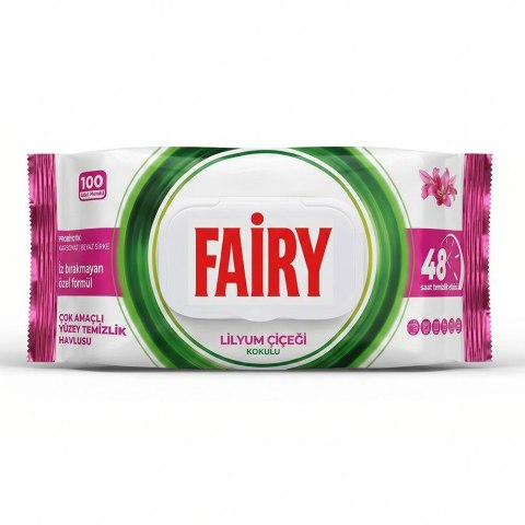 FAIRY Chusteczki nawilżane 100szt Uniwersalne Lilia